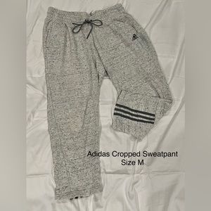 Adidas Grey Cropped Sweatpants Women’s Size Medium